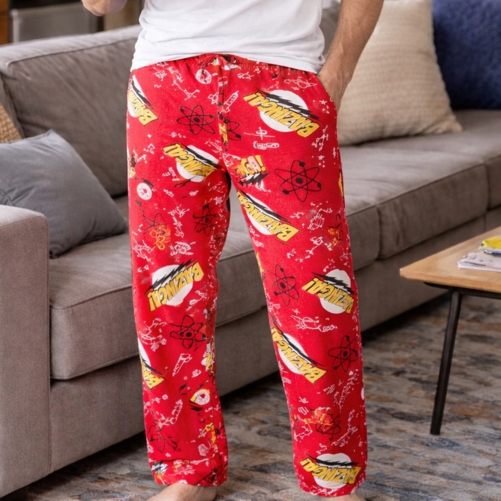 Big Bang Theory Bazinga Pajama Pants Mens Medium | Sheldon Cooper Lounge Pants